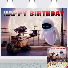 WALL·E and Eve Party Supplies Backdrop Banner Photography Birthday Gift 7x5ft