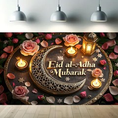 Eid Mubarak Party Background Eid Al Adha Islamic Holiday Art Decoration Backdrop