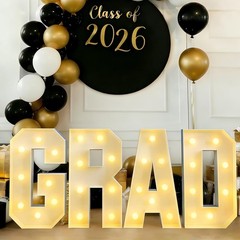 2.3 FT LED Light Up Marquee Letters – Class of 2026 Graduation Decor, Indoor/Out