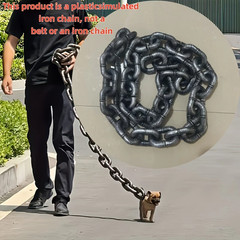 Funny Dog Rope Prank Foam Chain 70IN Photo Prop Pet Leash Toy Decor
