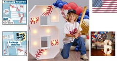 Baseball Marquee Number 6 Decor: 3ft Light Up Party Theme