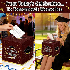 Graduation Decorations 2026 Maroon Graduation Card Box Graduation Party Decorati