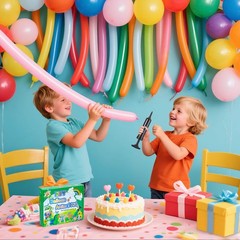 Twisting Balloons Kit 100PCS Long Latex Balloons with Pump