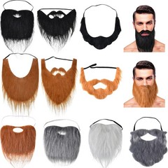 10 Pcs Fake Beards Costume Old Man Mustache Costume for Jesus Beard Halloween…