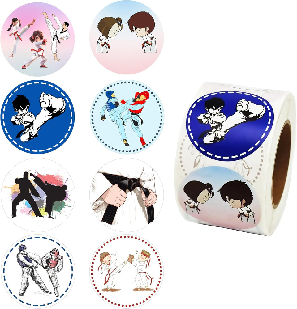 500 PCS Taekwondo Karate Stickers – Kung Fu Theme Party Supplies & Decorations