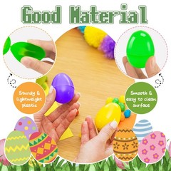 100 Pcs 2.4″ Fillable Easter Eggs,Bulk Plastic Hinged Empty Eggs
