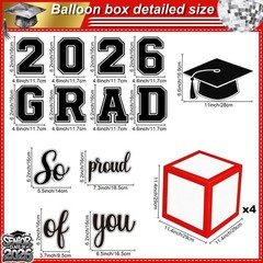 2026 Graduation Decorations Class of 2026 Red and Black Balloons Arch kit wit…