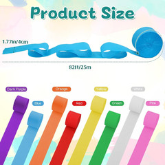 48 Rolls Crepe Paper Streamers, 8 Colors Rainbow Streamers Party Decoration, New