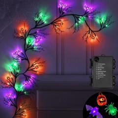 [ 8 Modes & Timer ] 6 Ft 54 LED Halloween Willow Vine Twig Decor Garland with…