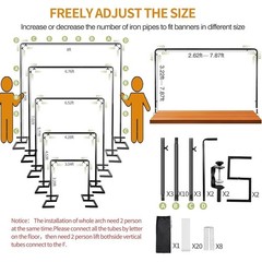 Adjustable Heavy Duty Metal Arch Backdrop Stand Balloon Kit Weddings Parties New
