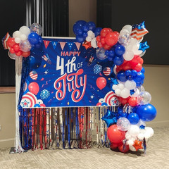Red White and Blue Balloon Garland Arch Kit 155Pcs with Star, Different Size Red
