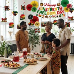 Juneteenth Decorations, NO-DIY Juneteenth Party Supplies Includes Banner Hanging