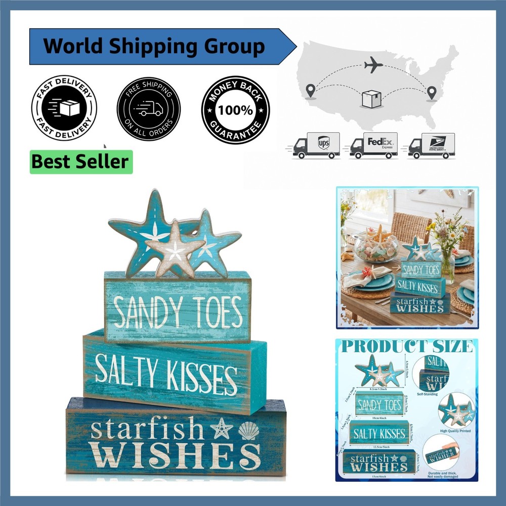 Charming 4-Piece Starfish Table Centerpiece for Nautical Home Decor