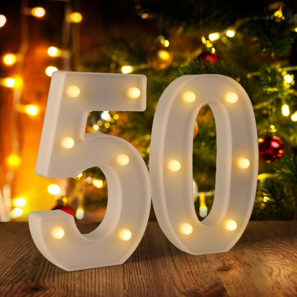 50Th Birthday Decorations Woman Man,Marquee Numbers for 50Th Wedding Anniversary