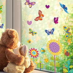 107PCS Spring, Summer & Fall/ Winter Window Clings – Spring Flowers, Butterfly &