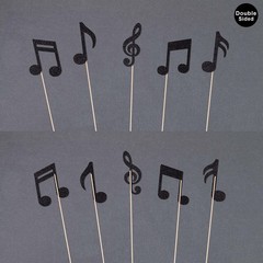 Music Notes Centerpieces 10 PCS Black Party Decorations for Music Theme Event
