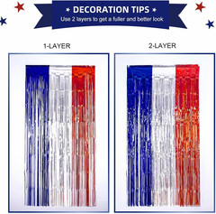 4th of July Decorations, 3Pack Red White and Blue Decorations Streamers Patrioti