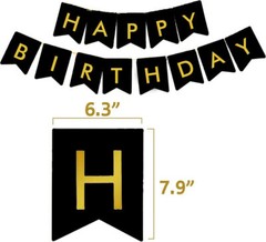 80th Birthday Decorations – Gold and Black Theme – Balloons, Banner – Him or Her