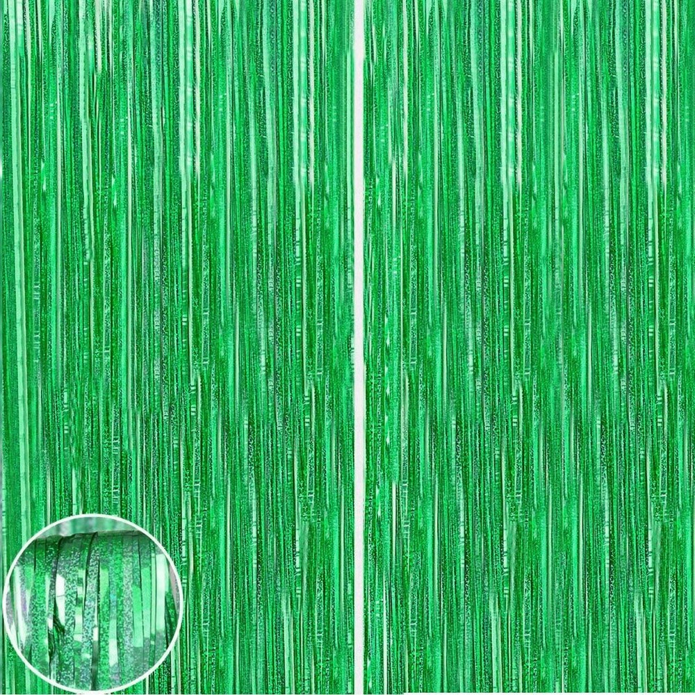 Metallic Foil Fringe Curtain Tinsel Photo Backdrop Party Birthday Decor 3*8FT