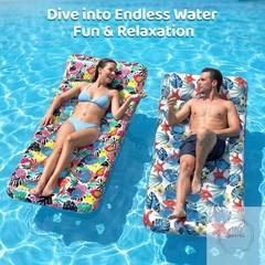 2 Pack Pool Floats Adult, Oversized Inflatable Pool Float Loungers for Adults