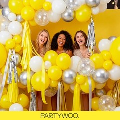 PartyWoo Yellow Balloons 123pcs Different Sizes of 18 12 10 5 Inch Matte Yell…