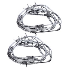 2Pcs Reusable Simulation Barbed Wires for Halloween Scary Party Silver PVC