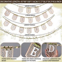 4 Pcs Ramadan Eid Mubarak Wood Bead Garland Eid Mubarak Ramadan Hanging Banne…