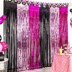Cartoon Mouse Birthday Party Supplies, 3PCS Cute Mouse Foil Fringe Curtains |…