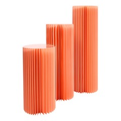 3PCS Pink Thickened Paper& PVC Foldable Paper Columns Display Pedestals Stands