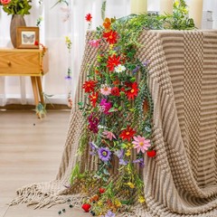 6 Pcs 35.4 ft Flower Garlands Artificial Wildflower Vines Floral Hanging