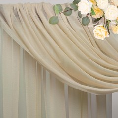 Wedding Arch Draping Fabric 2 Panels 28.7″ x 20FT Champagne Drapes Sheer Fabric