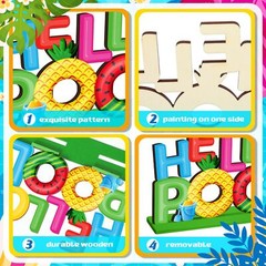 Hello Summer Decorations School’s out Pool Wooden Signs Indoor Tabletop 6 Pcs