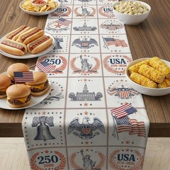 Elegant 250th Anniversary Table Runner: 73×13.8 Inches for July 4th Celebrations