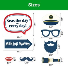 Nautical Sailing Party Photo Booth Props, 20-Piece Ocean and Captain Themed D…