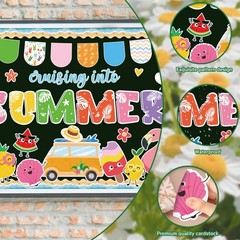 Summer Bulletin Board Decorations Cruising Into Beach Paper Cutouts Set