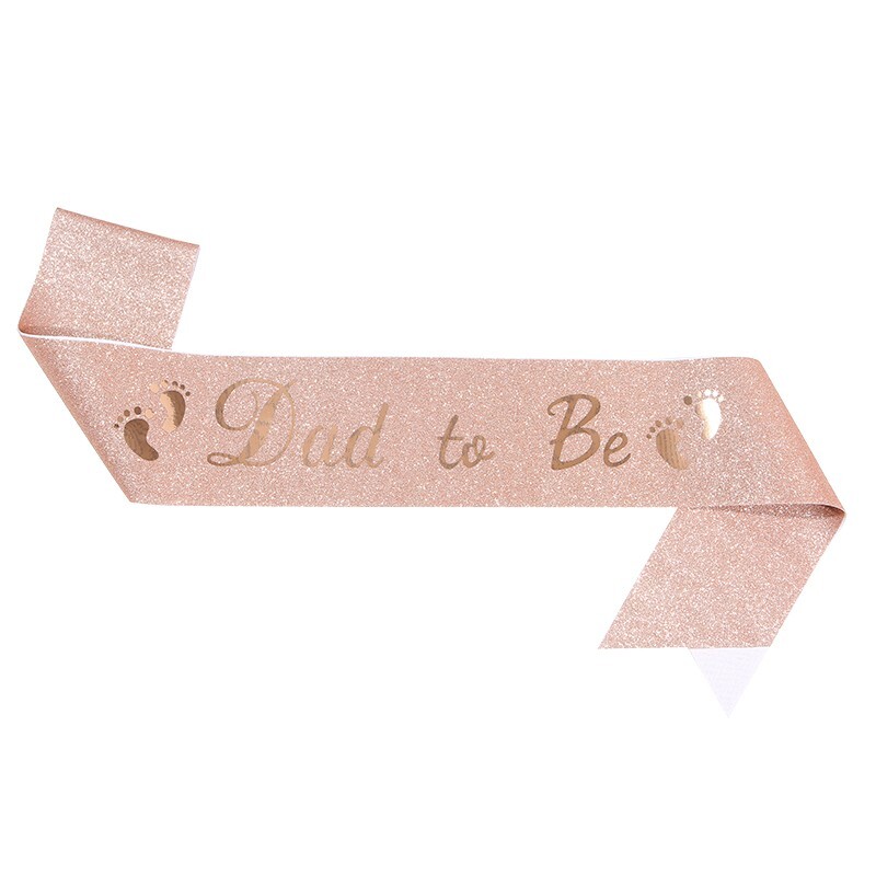 Dad to be sash, Baby shower for daddy, Foot print baby shower sash, Pink sash