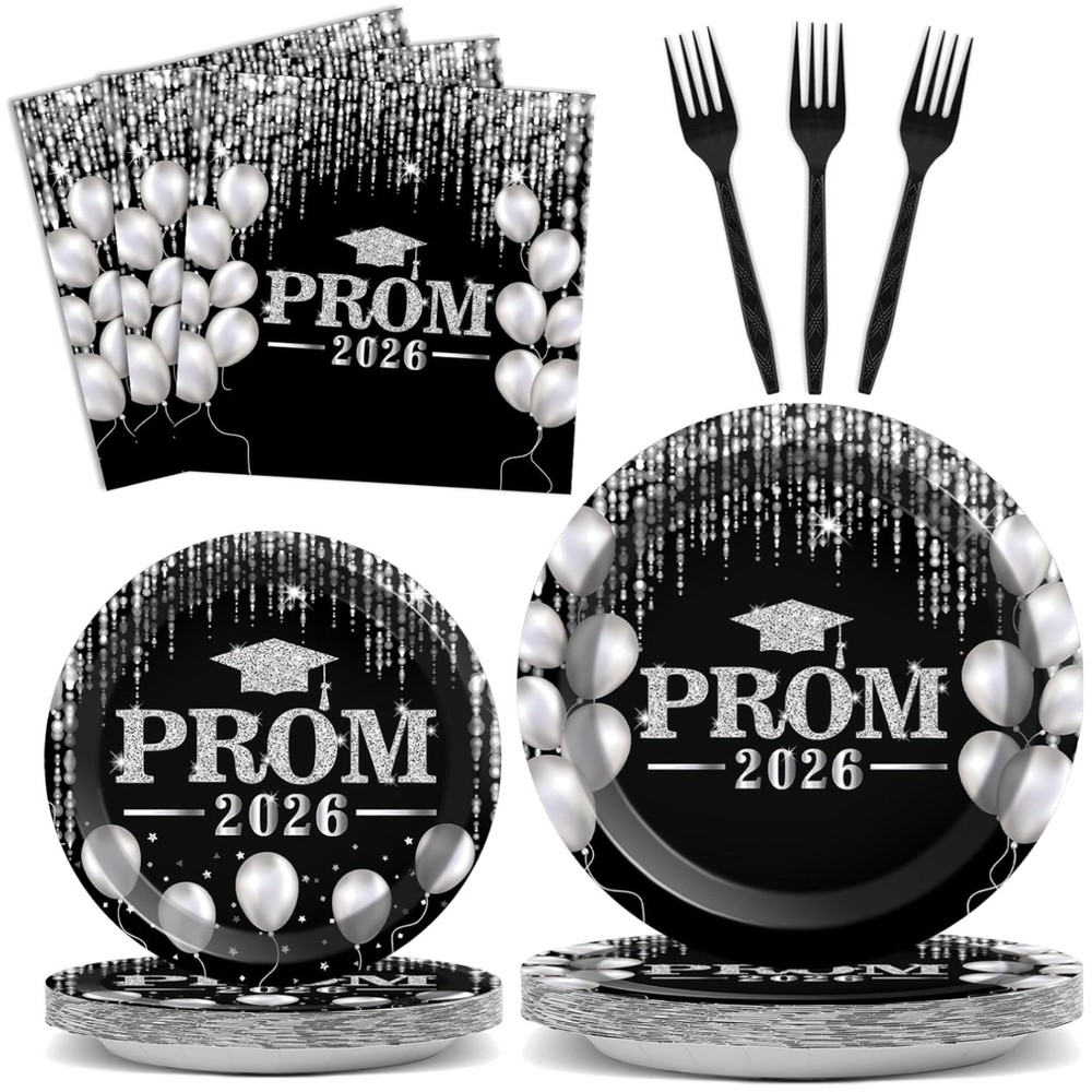 Prom Night 2026 Party Tableware Set – 96PCS Class of 2026