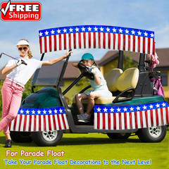 4 Pack 39Ft 4Th of July Parade Floats for Trailer Car, Flag Stripes and Stars Fo