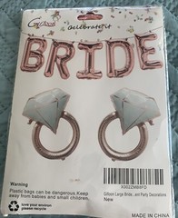 Large Bride Balloons Rose Gold with 2 PCS Ring BRIDE with 2 Ring Balloons