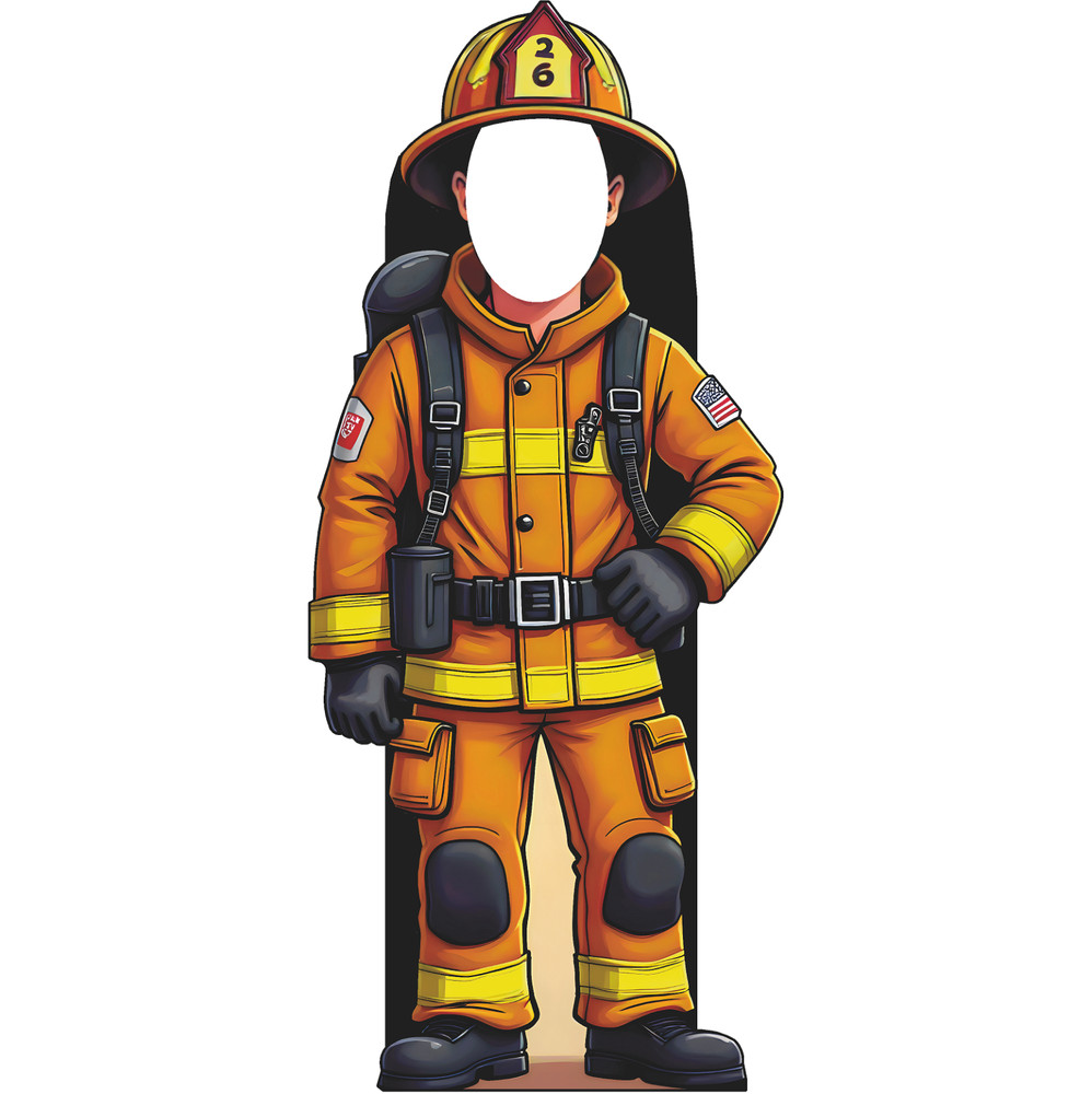 SS11330 Male Fireman Firefighter Stand In Cardboard Cutout Standee Standup