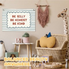 Blue Room Decor, Boy Nursery Decor Boho Classroom Wall Hanging Canvas Banner,…