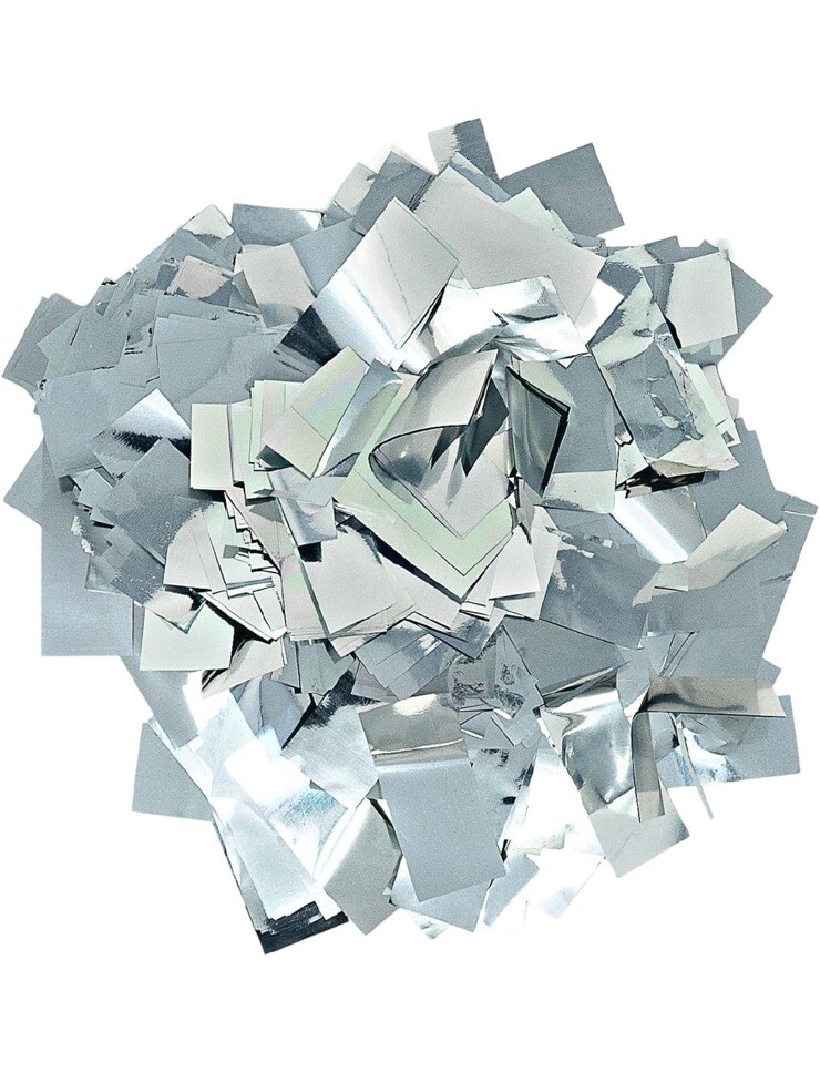 Silver Metallic Confetti Rectangles – Jumbo 1 lb Pound Bag Ultimate Shiny NEW!