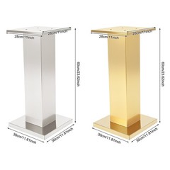 2-Piece 60cm Stainless Steel Column Wedding Flower Stand for Party Decor