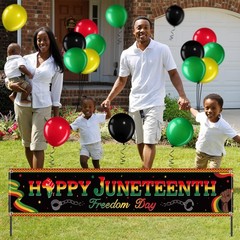 36 Pieces Happy Juneteenth Decoration Large Fabric June Black,green,yellow