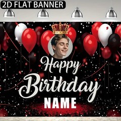 1pc 2D Theme Personalized Birthday Custom Poster Custom Text Photo Party Decor❀