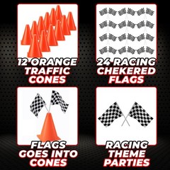 Race Car Birthday Party Decorations – (36 Pcs) 12 – 8-Inch Orange Mini Cones …