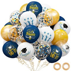 2026 Graduation Party Decorations, 68pcs Graduation Balloons Blue and Gold Gr…