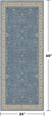 Boho 2×5 Kitchen Rugs Non Slip – Washable Blue 2′ x 5′ (Runner), Dusty