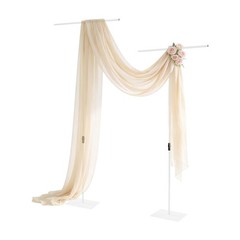 2PCS White Wedding Backdrop Stands,94-247cm Height Adjustable Backdrop Stands