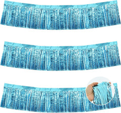 Metallic Foil Fringe Garland 3 Pack Party Decor Gold Silver Red Rose Gold Banner